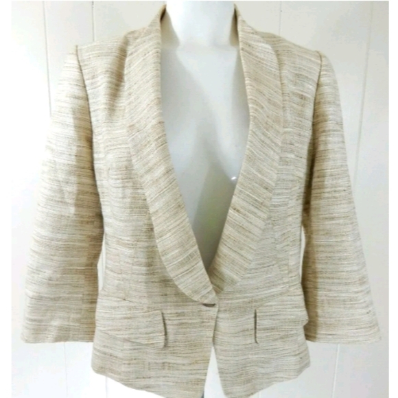 W by Worth Linen Blend Beige Blazer - Picture 1 of 3